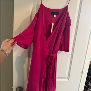 Vibrant Pink Wrap Dress